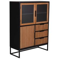 vitrina 3 puertas y 3 cajones madera 100x40x135