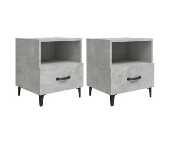Vidaxl mesitas de noche 2 unidades madera contrachapada gris hormigón