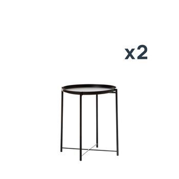 Pack 2 Mesitas De Noche En Metal Negro Klast Home 42 X 52 Cm - Negro