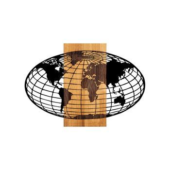 Decoración Pared De Madera Wold Map-332 Nogal Negro 87x3x58 Cm