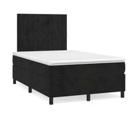 cama box spring con colchon terciopelo negro 120x200 cm rayas verticales