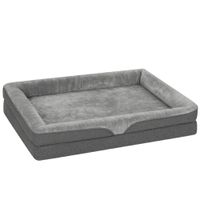 pawhut cama para perros medianos cama para gatos colchon para perros con base antideslizante funda lavable 91x68x16 cm gris