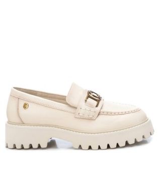 Carmela para mujer. 16087902-HIELO Mocasines de piel 160879 hielo (40), Blanco, 1 a 3cm, Ninguno, Casual, Clásico