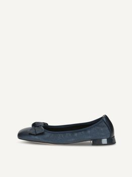 CAPRICE Ballerina, blue, made of Leather with Trapeze heel, Size 40