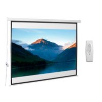 homcom pantalla proyector electrica portatil universal para proyeccion motorizada 100 43 control remoto colgada de pared   aosom espana