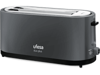 tostadora - ufesa tt7575 1400 w 2 ranuras 7 niveles tostado bandeja recogemigas gris
