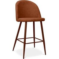 taburete tapizado en tela - diseno escandinavo - 66cm- evelyne  naranja