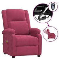 sillon de masaje electrico terciopelo rojo tinto vidaxl