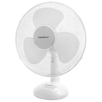 Aigostar Allace 33JTO - Ventilador de mesa con 3 velocidades, Ventilador sobremesa 42 cm, oscilación silencioso de 80 grados, potencia 45 W, color blanco. Diseño exclusivo.