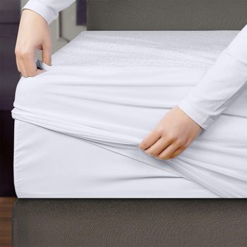 HOMESOL®  Protector de colchón impermeable de Rizo 100% Poliéster, Tratamiento Anti ácaros, Transpirable