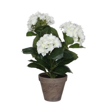 Planta artificial hydrangea blanco  h40xb35xl35cm