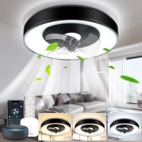 aigostar - ventilador de techo con luz inteligente compatible con alexa 40w 4400lm 2700k-6500k regulable lampara ventilador techo silencioso con mando a distancia y gateway 6 velocidades 50cm