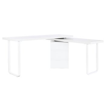 Escritorio Mdf Metal 150x120x75 Blanco