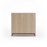 zapatero de melamina nogal claro patas moka 90x90x27 cm