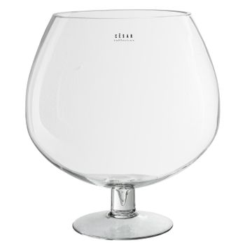 Jarron cristal transparente con pie 28x31cm