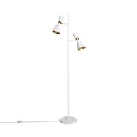 lampara de pie de metal 2 focos jigger blanco