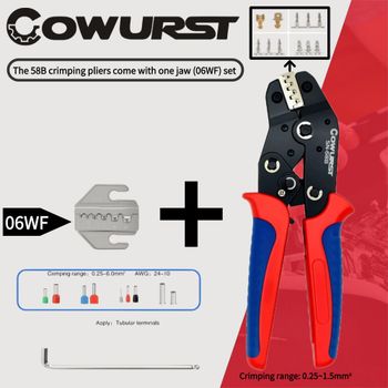 Pinza de crimpado de terminales antideslizante SN-58B con juego de mordazas reemplazables, herramienta manual de crimpado para conectores de cable DuPont automotrices