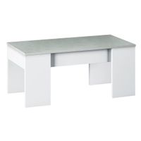 mesa de centro imitacion madera blanca hormigon 108x45h50 cm