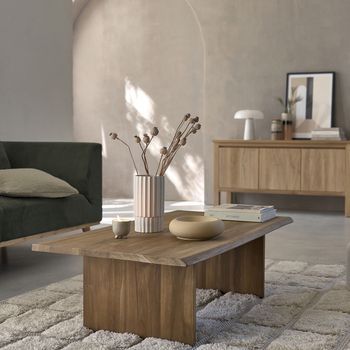 Mesa De Centro De Madera De Teca Maciza