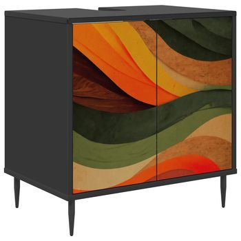Mueble De Cuarto De Baño Bonn Roble Negro 60 X 40 X 61 Cm Vidaxl