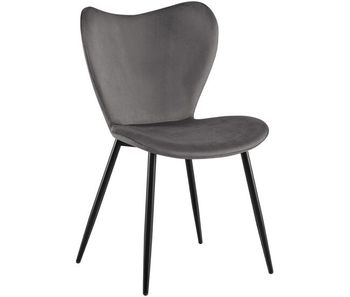Silla de comedor maika terciopelo gris oscuro 58x50x80 cm