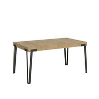 mesa extensible 90x160264 cm rio roble natural estructura antracita
