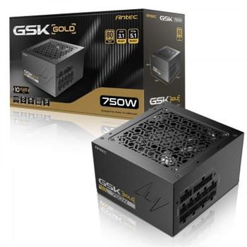 Fuente de Alimentación Antec GSK750 v2 750W Certificación 80 Plus Gold modular