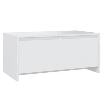 Mesa De Centro，mesa Auxiliar，mesa De Café Madera Contrachapada Blanco 90x50x41,5 Cm
