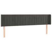 cabecero cama mueble de dormitorio con led de terciopelo oscuro 163 x 16 x 7888 cm gris m020008856