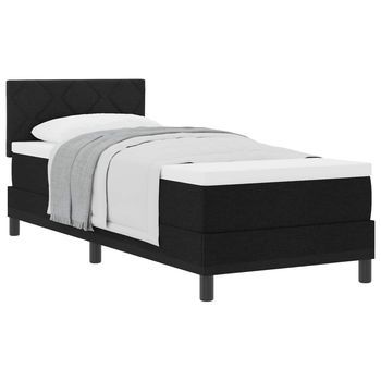 Cama Tipo Box Spring Con Cabecera Manual Negro 80 X 200 Cm Tela Vidaxl
