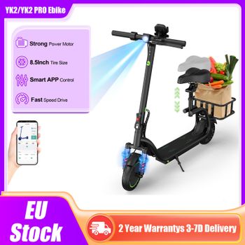 NUEVA Bicicleta Eléctrica AOVOPRO YK2/YK2 PRO 2026 con Neumáticos de 8.5 Pulgadas, Alta Velocidad, APP Inteligente, Motor Potente, Resistente al Agua, con Canasta de Almacenamiento Gratis