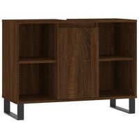 mueble de bano  armario de bano madera de ingenieria roble marron 80x33x60 cm