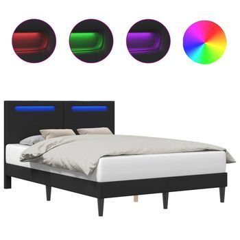 Estructura De Cama Negro 140 X 190 Cm Cuero Sintético Vidaxl