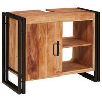 armario de lavabo  mueble de lavabo marron 71 x 33 x 58 cm madera de acacia solida