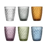 vaso 22 cl x6 vidrio prensado morado