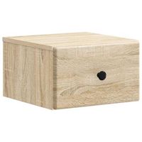 mesita de noche de pared - dormitorio - madera de ingenieria - roble sonoma 345x33x20cm