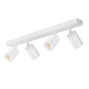 Hubbard - foco de techo de metal, color blanco, 54 cm, 4 luces, gu10
