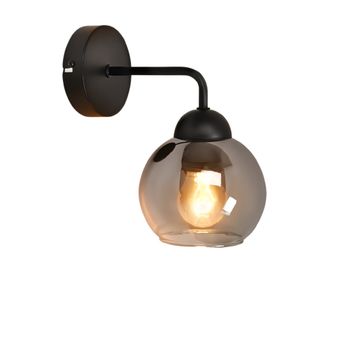 Refvik - aplique de pared de metal, color negro, 22 cm, e27, máx. 40 w