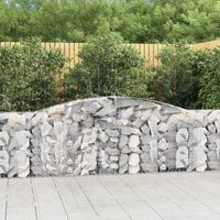 cestas de gaviones 2 piezas  gavion para piedras  gavion decorativo forma de arco hierro 400x30x80100 cm cfw440562