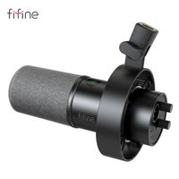 fifine-microfono dinamico usbxlr con soporte de choque conector de auriculares y control de volumen tactil y silencioso para grabacion de pc o tarjeta de sonido k688