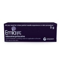 emla cream 5 5g tube no dressings