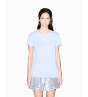 ax armani exchange para mujer xw002348af10356u9333 camiseta regular azul s casual algodon manga corta