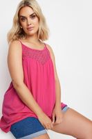 yours top de algodon rosa sin mangas canesu de crochet mujer curvy y tallas grandes yours