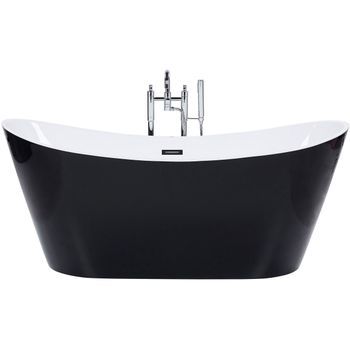 Bañera Independiente De Acrílico Blanco Negro Con Rebosadero 150 Cm Moderno Antigua