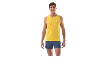 Camiseta de tirantes compressport performance singlet amarillo hombre