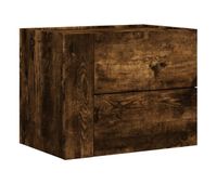 vidaxl mesita de noche de pared color roble ahumado 45x30x35 cm