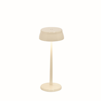 lampara de mesa led inteligente wi-fi sister light zafferano color marfil recargable y regulable