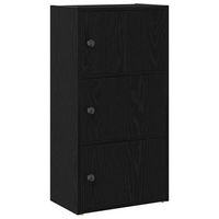libreria de madera contrachapada roble negro 40x24x77 cm vidaxl