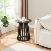 mesa auxiliar buzzard bambu o40 x 48 cm negro encasa
