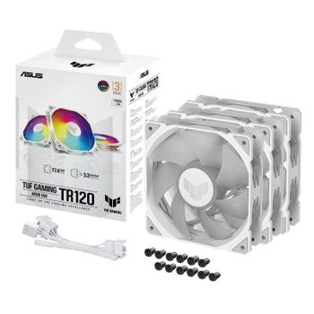 ASUS TUF Gaming TR120 ARGB Fan Triple Pack Ventilador Suplementario 120mm Blanco
